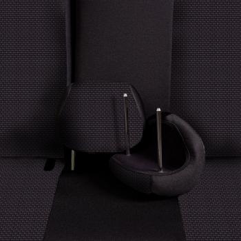7 699 р. Комплект чехлов для сидений (7 мест Жаккард) Дублин Lord Autofashion ГАЗ Соболь 2217 автобус дорестайлинг  (1998-2002) (черный, вставка Стежок серая)  с доставкой в г. Керчь. Увеличить фотографию 8