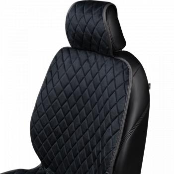 1 879 р. Накидка (2 места Хами) АЛЯСКА ст РОМБ Lord Autofashion   (черный, строчка синяя)  с доставкой в г. Керчь. Увеличить фотографию 4