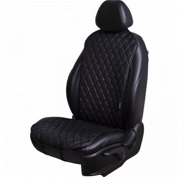 Накидка на сиденье (1 место Каир) ЛЮКС ст РОМБ Lord Autofashion  (черный, строчка черная)