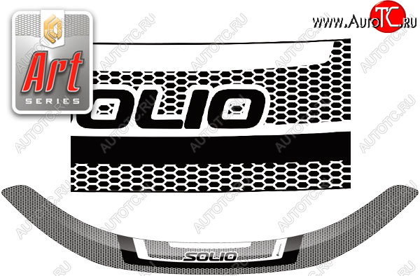2 199 р. Дефлектор капота CA-Plastic  Suzuki Solio (2015-2020) (Серия Art черная)  с доставкой в г. Керчь