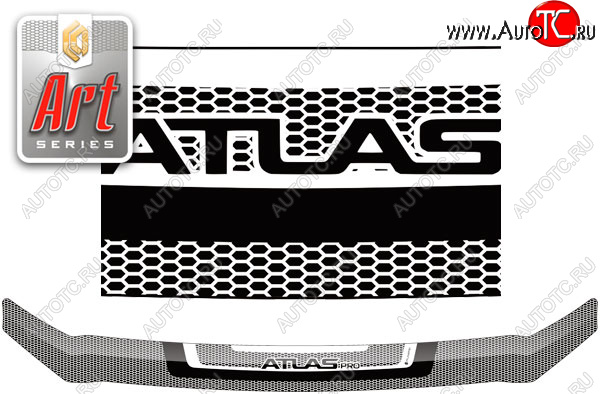 2 199 р. Дефлектор капота CA-Plastic  Geely Atlas Pro  NL3 (2019-2025) (Серия Art серебро)  с доставкой в г. Керчь