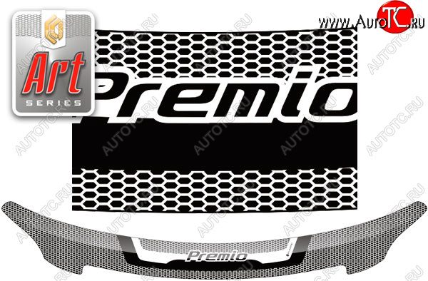2 199 р. Дефлектор капота CA-Plastic  Toyota Premio  T260 (2007-2016) дорестайлинг, 1-ый рестайлинг (Серия Art серебро)  с доставкой в г. Керчь