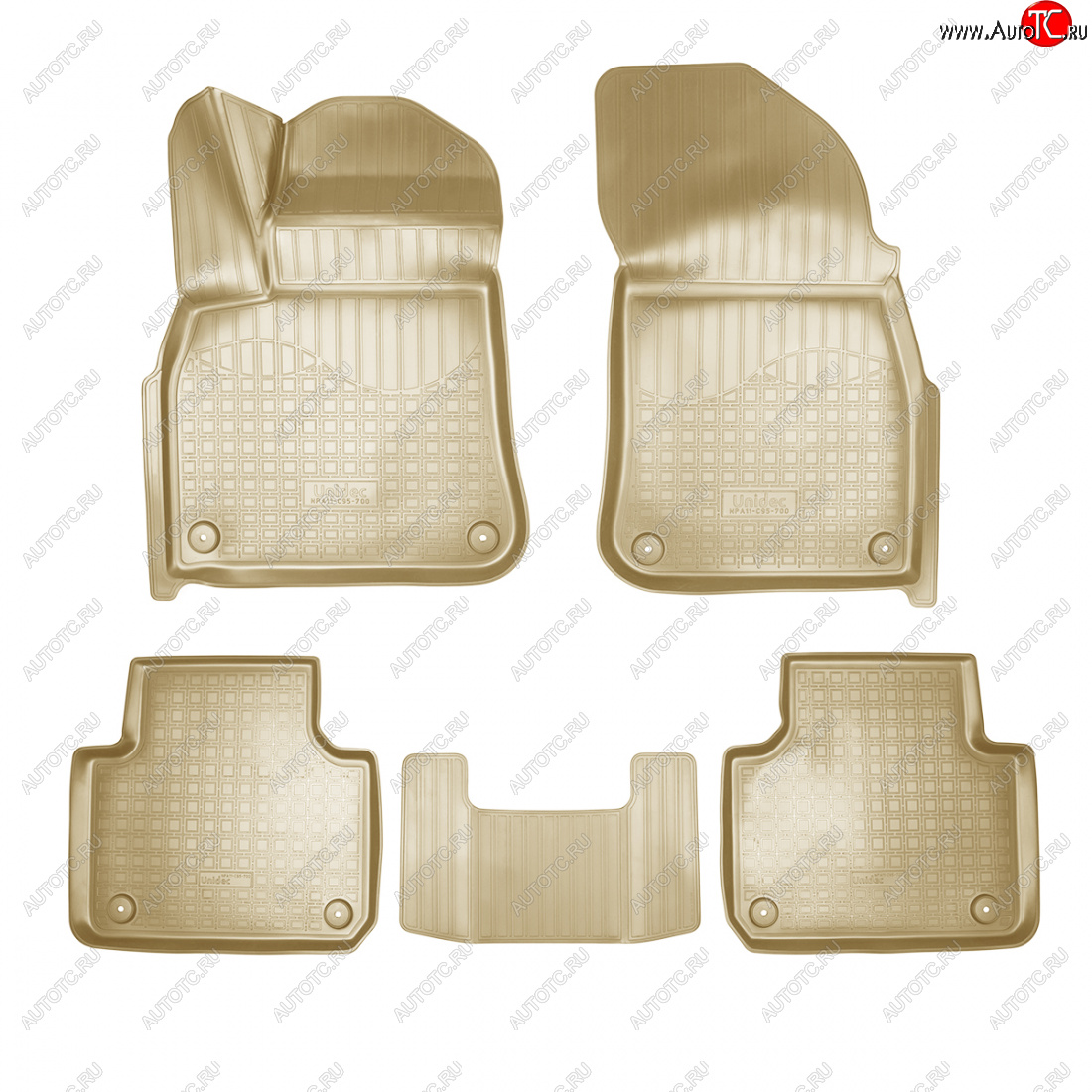 3 589 р. Коврики салонные 3D Norplast  Volkswagen Touareg  CR (2018-2025) (бежевый)  с доставкой в г. Керчь