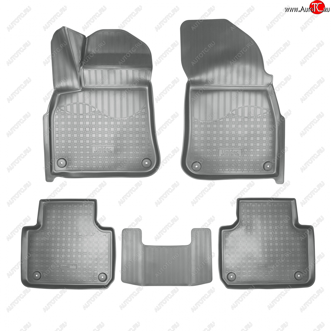 3 589 р. Коврики салонные 3D Norplast  Volkswagen Touareg  CR (2018-2025) (серый)  с доставкой в г. Керчь