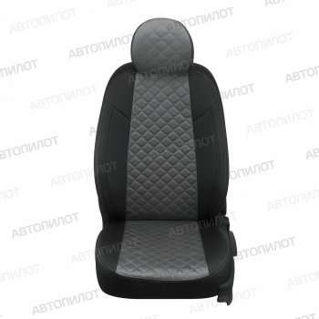 Чехлы сидений (экокожа/алькантара, Classic) Автопилот Ромб KIA Cerato  3 YD (2013-2019) дорестайлинг седан, рестайлинг седан (черный/серый)