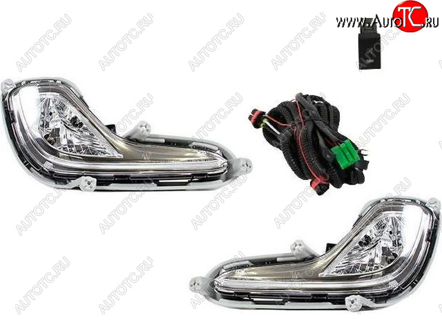 3 599 р. Комплект противотуманных фар (проводка, кнопка, пр-во Китай) BODYPARTS  Hyundai Solaris  RBr (2010-2014) седан дорестайлинг  с доставкой в г. Керчь