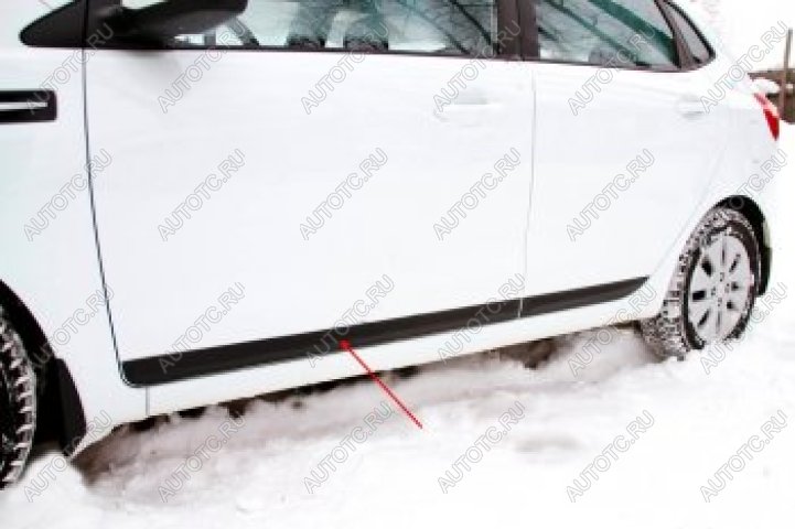 1 089 р. Молдинг на двери передний левый (вариант 2) Русская Артель KIA Rio 3 QB дорестайлинг седан (2011-2015) (глянец под покраску)  с доставкой в г. Керчь