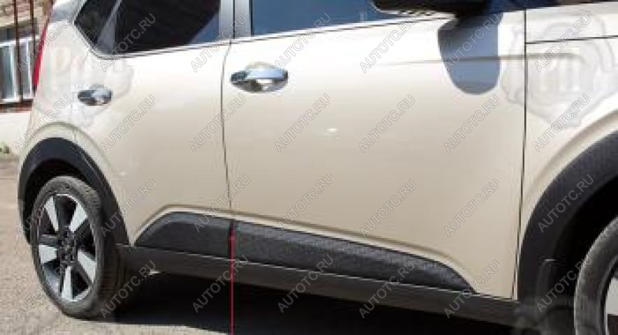 1 189 р. Молдинг двери передний правый Русская Артель KIA Soul SK3 (2018-2022) (глянец под покраску)  с доставкой в г. Керчь