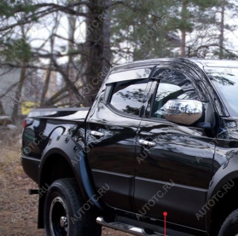 3 499 р. Молдинг двери передний правый Русская Артель  Mitsubishi L200  5 KK,KL (2015-2019) дорестайлинг (глянец под покраску)  с доставкой в г. Керчь