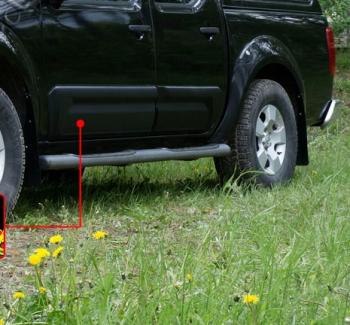 Молдинг двери передний правый широкий Русская Артель Nissan Navara  2 D40 (2004-2010) дорестайлинг (шагрень)