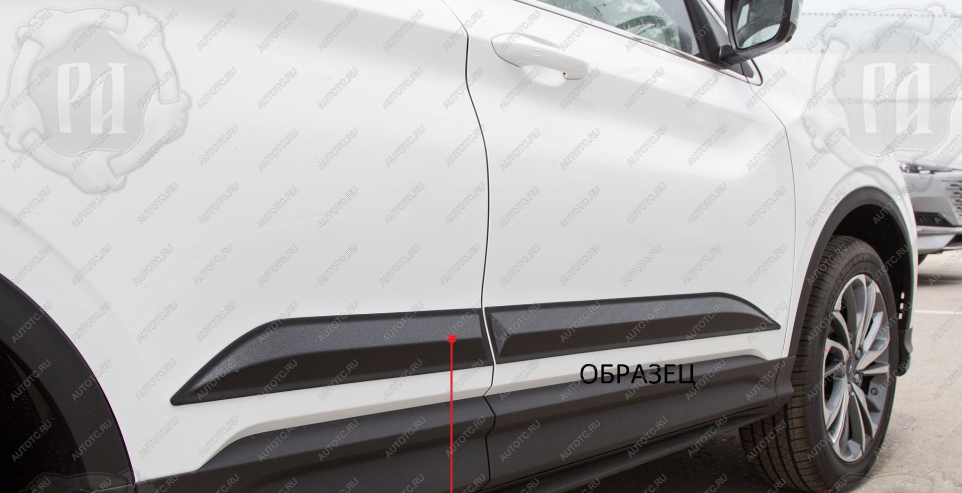 1 169 р. Молдинг двери передний левый Русская Артель Renault Logan 1 рестайлинг (2010-2016) (шагрень)  с доставкой в г. Керчь