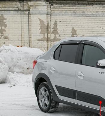 Молдинг двери передний левый широкий Русская Артель Renault Logan 2 дорестайлинг (2014-2018)