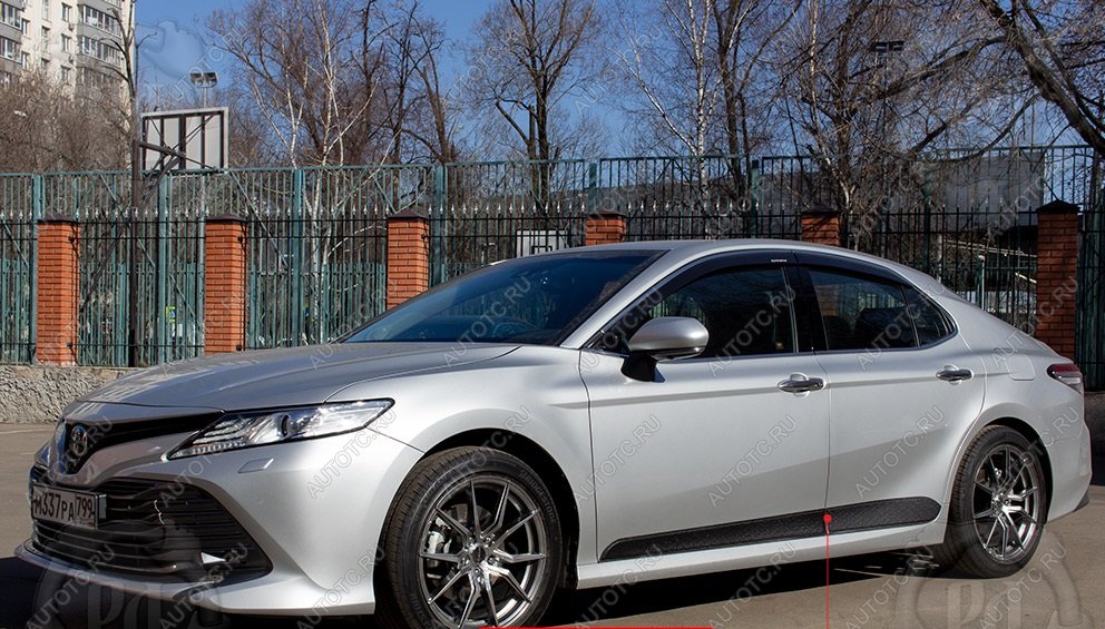 1 229 р. Молдинг двери передний левый широкий Русская Артель  Toyota Camry  XV70 (2017-2021) дорестайлинг (глянец под покраску)  с доставкой в г. Керчь