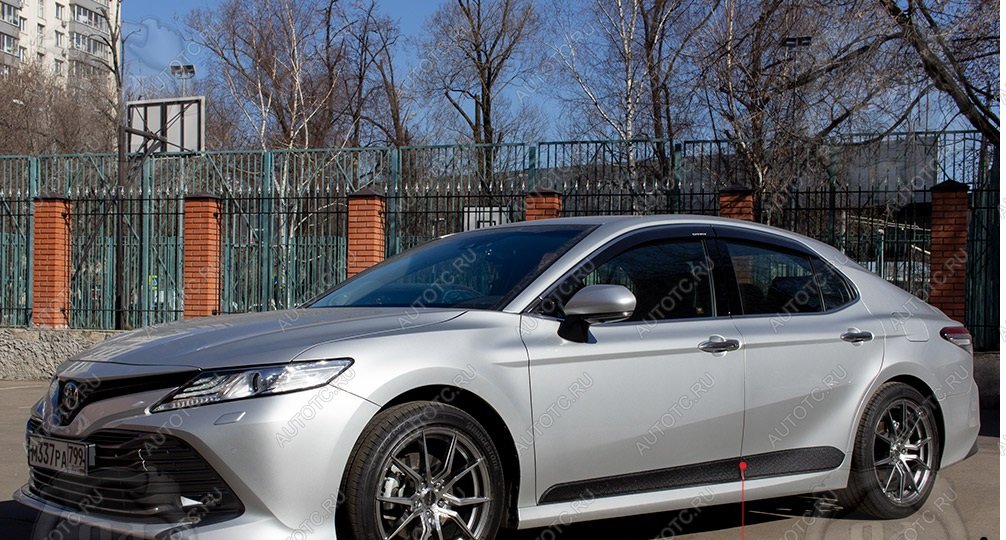 1 179 р. Молдинг двери передний левый Русская Артель  Toyota Camry  XV70 (2017-2021) дорестайлинг (шагрень)  с доставкой в г. Керчь