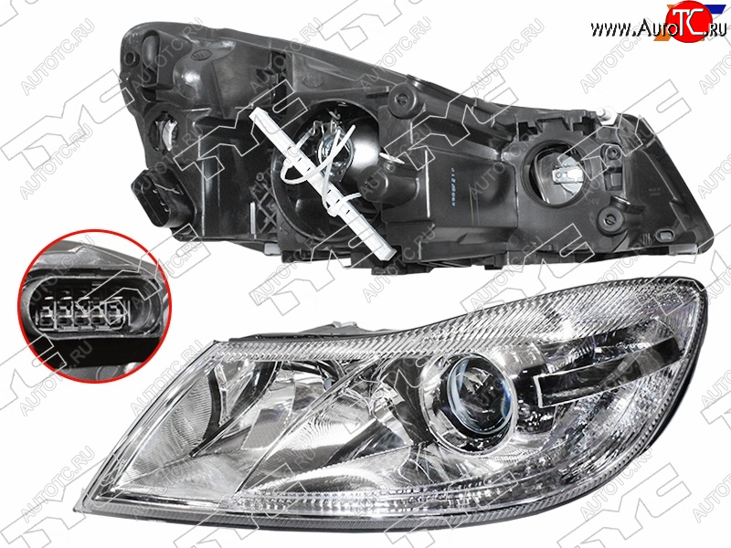17 599 р. Фара левая (с электрокорректором) TYC  Skoda Octavia  A5 (2008-2013) лифтбэк рестайлинг, рестайлинг универсал  с доставкой в г. Керчь