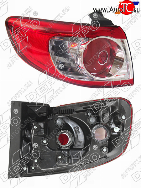 9 299 р. Левый фонарь (внешний) SAT  Hyundai Santa Fe  CM (2009-2012) рестайлинг  с доставкой в г. Керчь