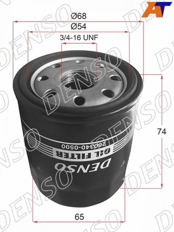 519 р. Фильтр масляный TOYOTA A,E,S,NZ,ZZFE 90- DENSO 260340-0500  с доставкой в г. Керчь. Увеличить фотографию 1