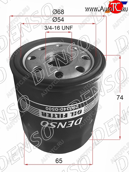 519 р. Фильтр масляный TOYOTA A,E,S,NZ,ZZFE 90- DENSO 260340-0500  с доставкой в г. Керчь