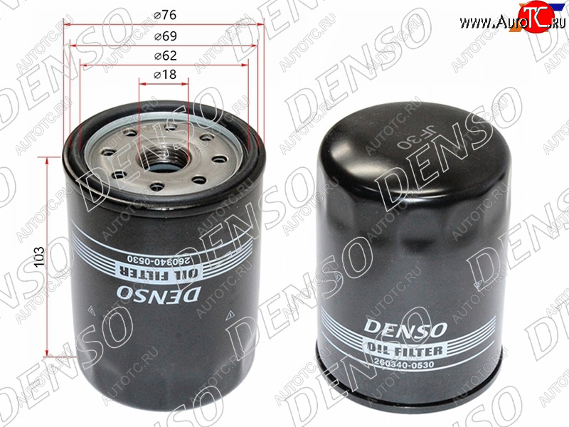 519 р. Фильтр масляный TOYOTA #UZFE,1FZFE 92- DENSO 260340-0530  с доставкой в г. Керчь