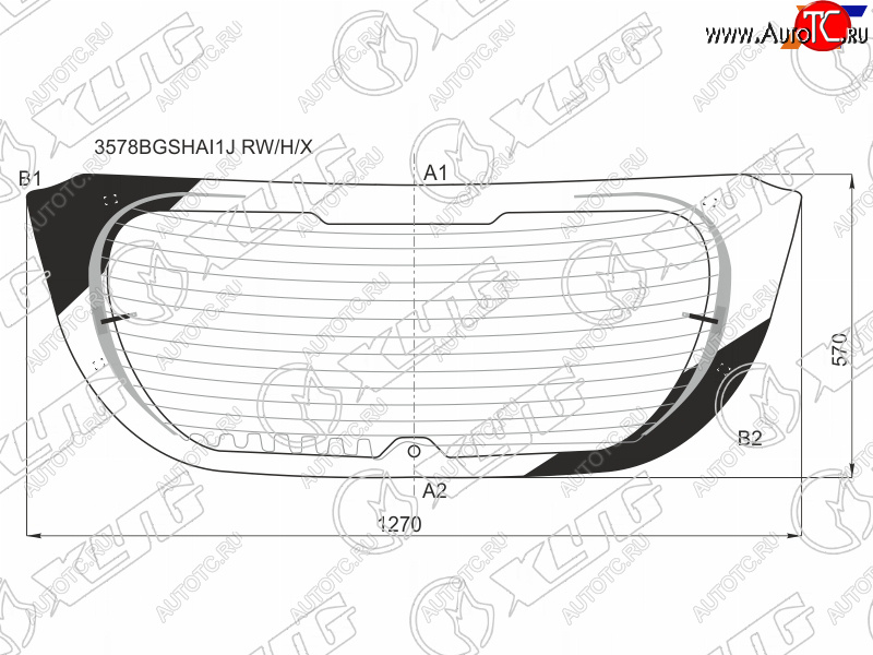 6 899 р. Стекло заднее (Цвет зеленый Обогрев Антенна) Ford Focus 14-19 XYG 3578BGSHAI1J RW/H/X  с доставкой в г. Керчь