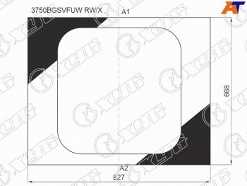 Стекло заднее (Цвет зеленый RH=LH) Peugeot Boxer 06-  Citroen Jumper 06-  Fiat Ducato 06- XYG 3750BGSVFUW RW/X