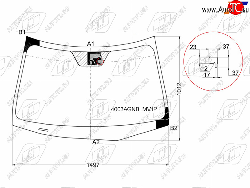 7 399 р. Стекло лобовое (Датчик дождя) Honda Accord 08-11  Acura TSX 08-14 FUYAO 4003AGNBLMV1P  с доставкой в г. Керчь