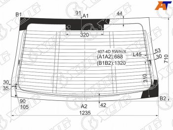 Стекло заднее (Цвет зеленый Обогрев Антенна) Peugeot 407 04-11 XYG 407-4D RW/H/X