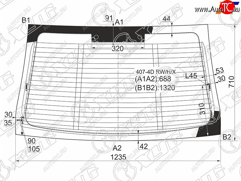 9 549 р. Стекло заднее (Цвет зеленый Обогрев Антенна) Peugeot 407 04-11 XYG 407-4D RW/H/X  с доставкой в г. Керчь