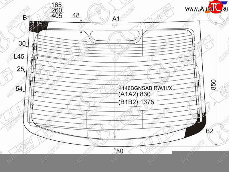 10 699 р. Стекло заднее (Цвет зеленый Обогрев Антенна 4D SED) Hyundai i40 11-17 XYG 4146BGNSAB RW/H/X  с доставкой в г. Керчь