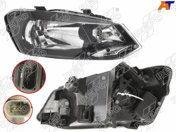 10 349 р. Фара Volkswagen Polo 09-20 (Спереди Справа) DEPO 441-11G9RMLDEM2  с доставкой в г. Керчь. Увеличить фотографию 1