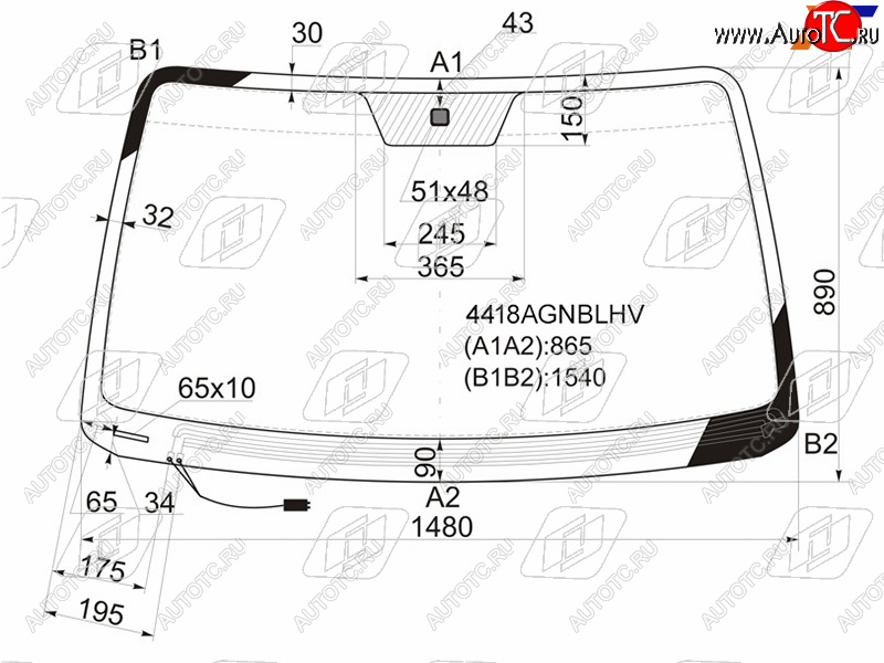 7 699 р. Стекло лобовое (Обогрев щеток) Kia Sorento 02-09 FUYAO 4418AGNBLHV  с доставкой в г. Керчь