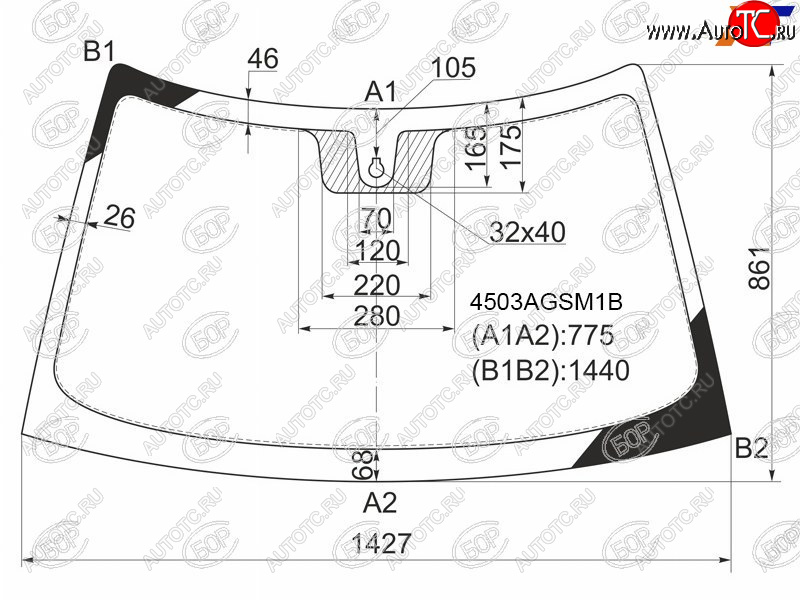 6 599 р. Стекло лобовое (Датчик дождя) LADA 2110 95-14  2111 97-14  2112 99-09  Priora 07-18 BOR 4503AGSM1B  с доставкой в г. Керчь