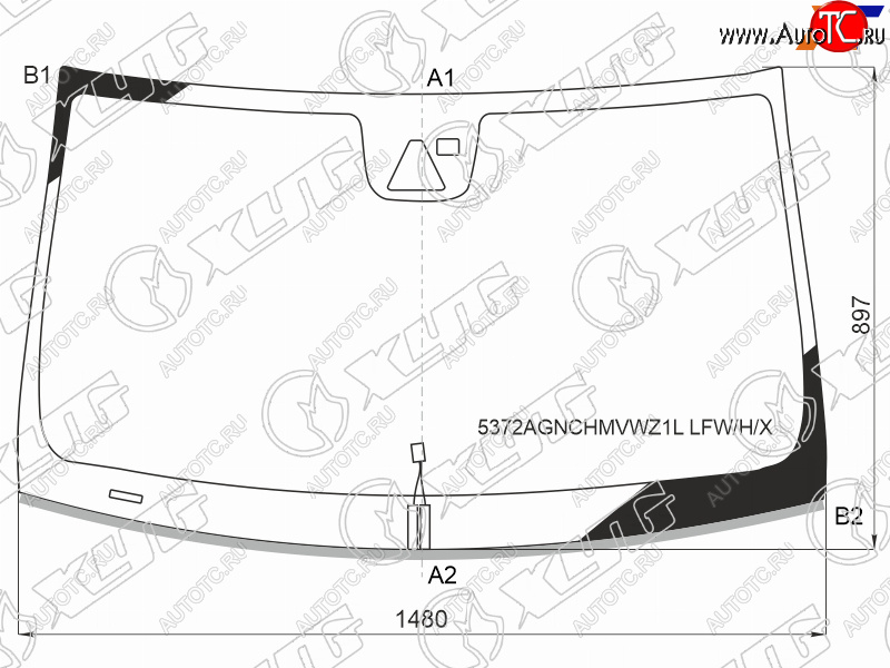 13 849 р. Стекло лобовое (Обогрев щеток Камера Датчик дождя Молдинг) Mercedes-Benz CLS-Class 14-17 XYG 5372AGNCHMVWZ1L LFW/H/X  с доставкой в г. Керчь
