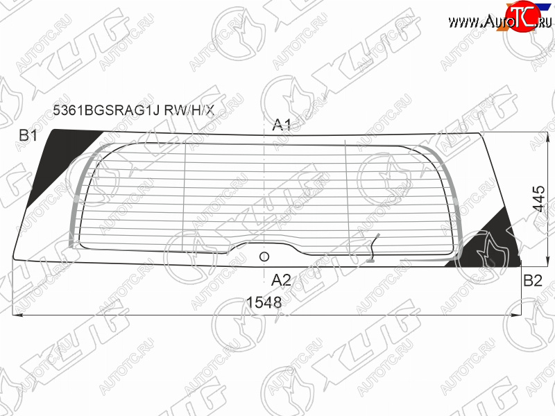 11 449 р. Стекло заднее (Цвет зеленый Обогрев Антенна) Mercedes-Benz GL-Class 06-12 XYG 5361BGSRAG1J RW/H/X  с доставкой в г. Керчь