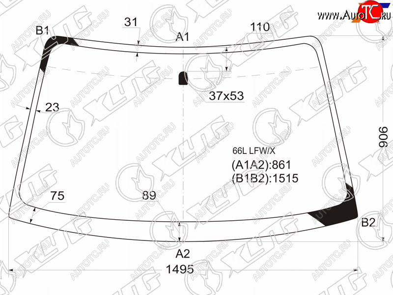 7 199 р. Стекло лобовое Subaru Legacy 98-03  Outback 98-03  Legacy B4 98-03  Legacy Lancaster 98-03 XYG 66L LFW/X  с доставкой в г. Керчь
