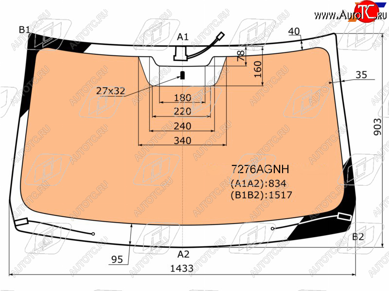 16 949 р. Стекло лобовое (Обогрев полный) Nissan Terrano 14-22  Renault Duster 10-21  Sandero 09-14  Sander FUYAO 7276AGNH  с доставкой в г. Керчь