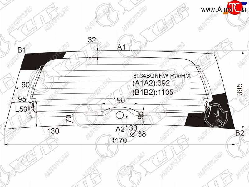 6 999 р. Стекло заднее (Цвет зеленый Обогрев) Opel Agila 07-14  Suzuki Splash 08-15 XYG 8034BGNHW RW/H/X  с доставкой в г. Керчь