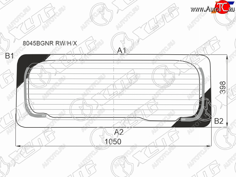 12 899 р. Стекло заднее (Цвет зеленый Обогрев) Suzuki Jimny 18-  Jimny Sierra 18- XYG 8045BGNR RW/H/X  с доставкой в г. Керчь