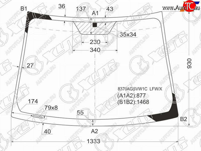 5 999 р. Стекло лобовое Toyota Vitz 05-10  Yaris 05-13 XYG 8370AGSVW1C LFW/X  с доставкой в г. Керчь