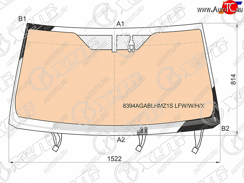 17 349 р. Стекло лобовое (Обогрев щеток Обогрев полный Датчик дождя) Toyota Land Cruiser Prado (J150) 17-24 XYG 8394AGABLHMZ1S LFW/W/H/X  с доставкой в г. Керчь