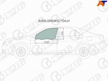 Стекло боковое опускное (Спереди Слева Цвет зеленый Крепления) Toyota Camry (XV50) 11-18  Camry XYG 8403LGNS4FD FD/LH