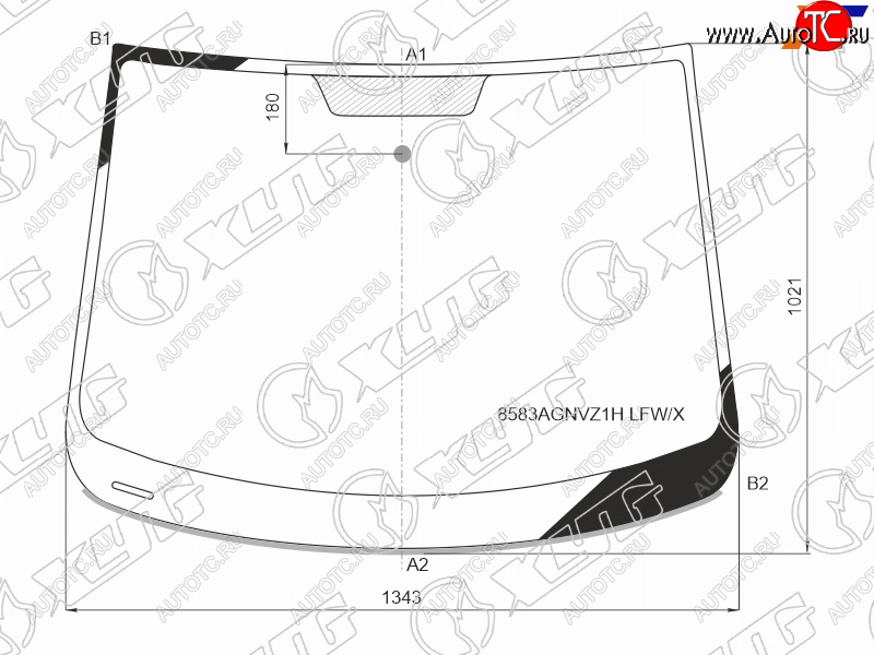 7 249 р. Стекло лобовое VOLKSWAGEN GOLF PLUS 06-14                                                            XYG 8583AGNVZ1H LFW/X  с доставкой в г. Керчь