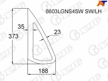 Стекло кузова боковое (не опускное) (Слева Цвет зеленый) Skoda Rapid 20-  Volkswagen Polo 09-20 XYG 8603LGNS4SW SW/LH