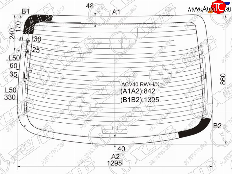 7 999 р. Стекло заднее (Цвет зеленый Обогрев Антенна) Toyota Camry (XV40) 06-11  Aurion 06-12  Camry UAE XYG ACV40 RW/H/X  с доставкой в г. Керчь