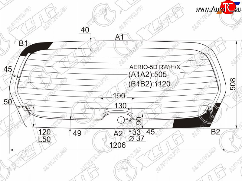 8 749 р. Стекло заднее (Цвет зеленый Обогрев) Suzuki Aerio 01-07  Liana 01-07 XYG AERIO-5D RW/H/X  с доставкой в г. Керчь