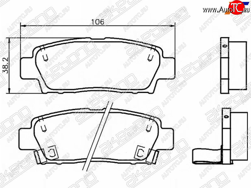 2 499 р. Колодки тормозные зад LH-RH SAT  Toyota Chaser - Mark 2 ( X100,  Qualis,  X110,  Blit)  с доставкой в г. Керчь
