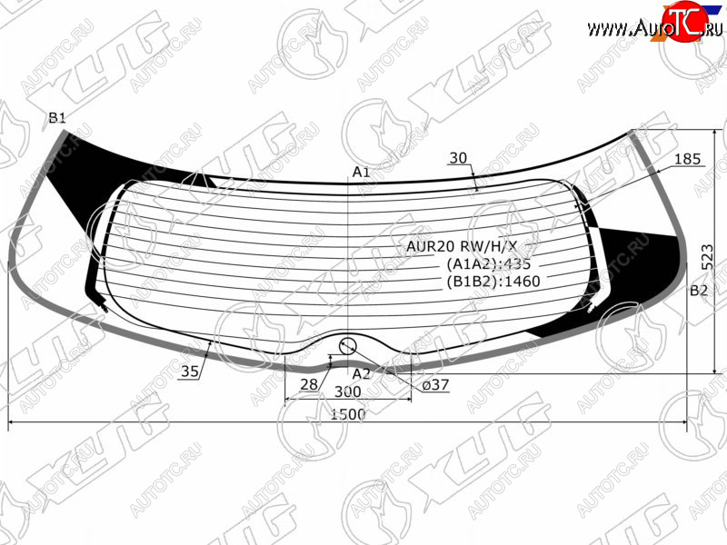 16 649 р. Стекло заднее (Цвет зеленый Обогрев Молдинг) Toyota Verso 09-17 XYG AUR20 RW/H/X  с доставкой в г. Керчь