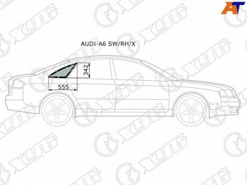 1 289 р. Стекло кузова боковое (не опускное) (Справа Цвет зеленый) Audi A6 97-05  S6 99-04 XYG AUDI-A6 SW/RH/X  с доставкой в г. Керчь. Увеличить фотографию 1