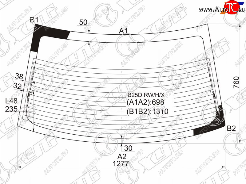 8 749 р. Стекло заднее (Цвет зеленый Обогрев Антенна 4D SED) Mazda 323 98-03  Familia 98-03  Protеgе 98- XYG B25D RW/H/X  с доставкой в г. Керчь