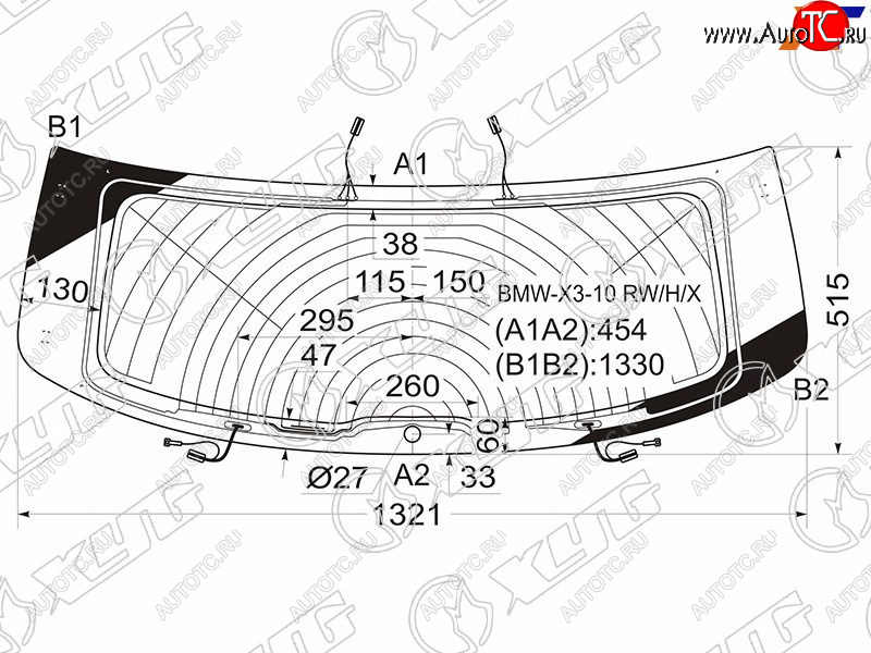 13 299 р. Стекло заднее (Цвет зеленый Обогрев Антенна) BMW X3 10-17 XYG BMW-X3-10 RW/H/X  с доставкой в г. Керчь